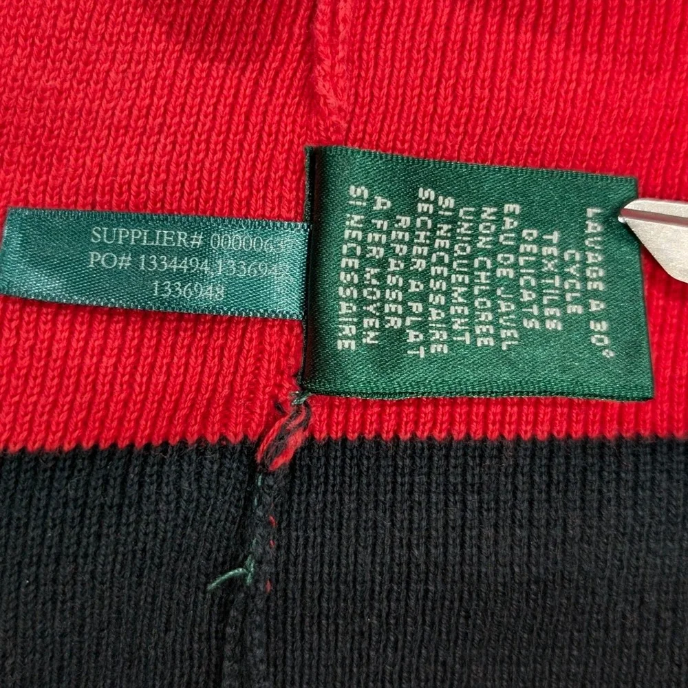 Lauren Active Ralph Lauren Red Colorblock‎ 1/4 Zip Sweater White Trim XL